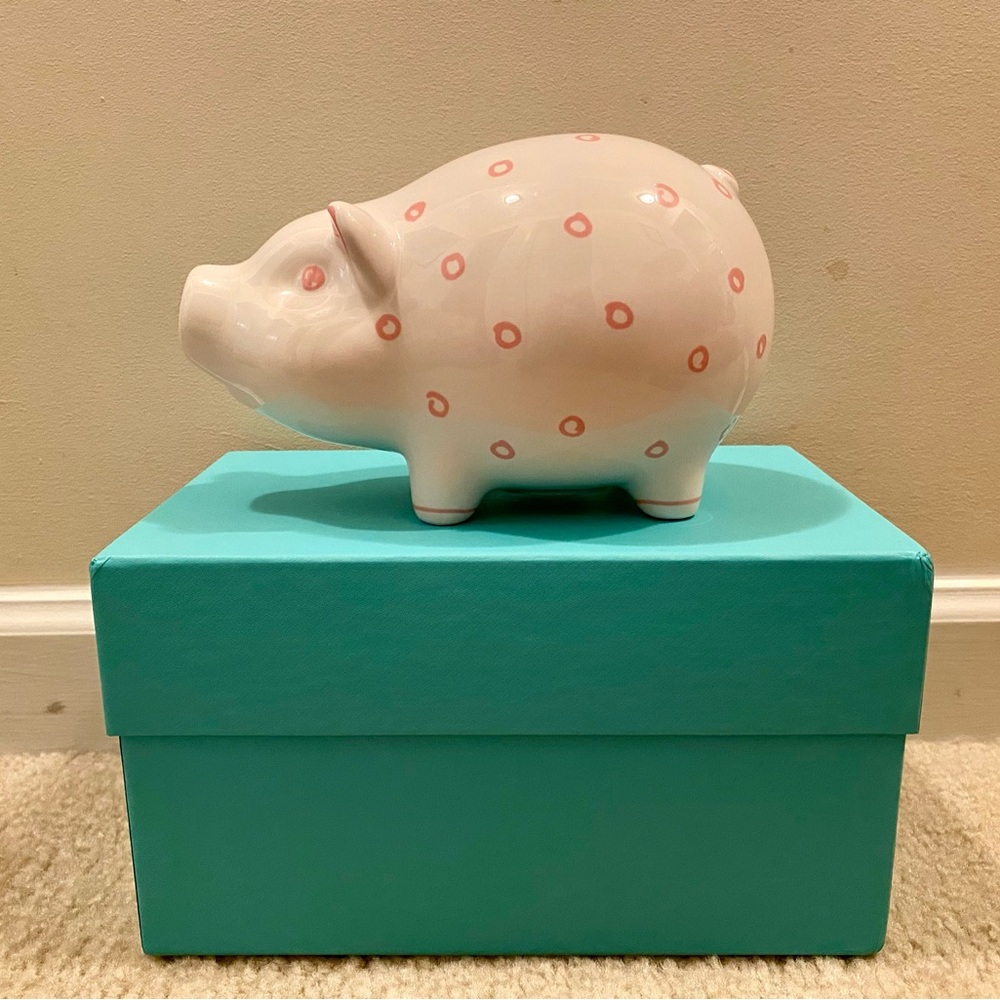 Tiffany & Co. Ceramic Piggy Bank with Pink Polka Dots (retired)